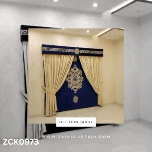 Cream & Navy Blue with Center Design