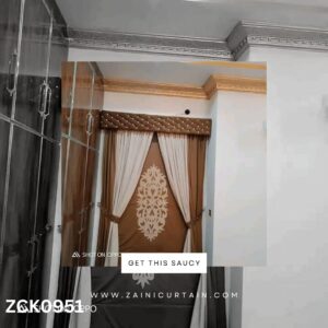 Coffee Brown with Off White Curtain Blind