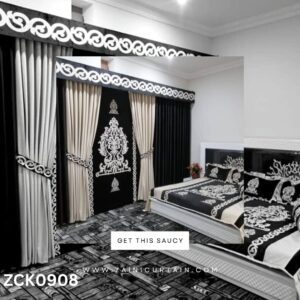 Half Cream Black Jeffery Style Header Curtain Blind