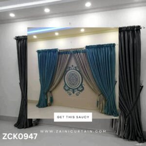 Double Theme Curtain with Stamp Bunch Curtain Blind
