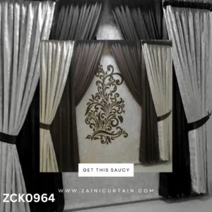 Dark Brownish & Off White Color Curtain Blind