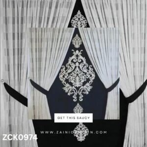 Black and White Color Curtain and Blind Set