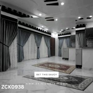 Grey with Shefoon White Curtain Blind