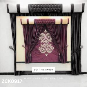 Double Contrast with Stylish Header Curtain Blind Set