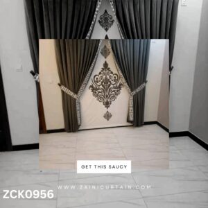 Dark Greyish With Light Background Curtain & Blind Set