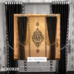 Double Shade Theme with Light Background Curtain and Blind set