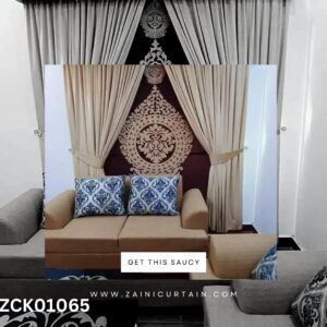 Light with Dark Background Bunch Curtain & Blind Set