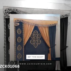 Orange & Dark Blue Curtain Blind