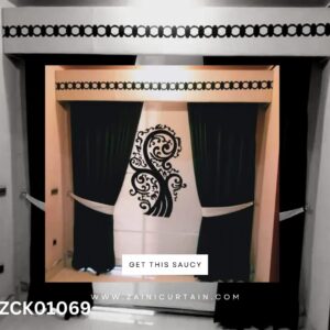 White & Black with Stylish Laser Work Curtain Blind