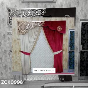 Half Red Half White Living Room Curtain Blind