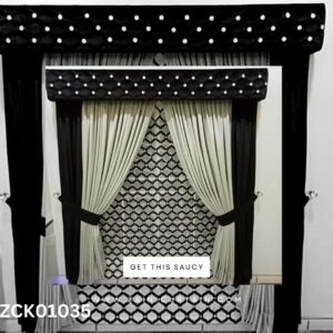 Black with Off White Contrast Curtain Blind