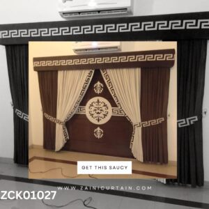 Beautiful Dark Theme Bunch Style Lounge Curtain Blind Set