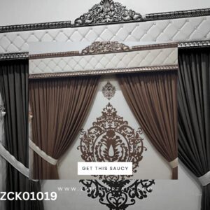 Brown with Light Background Stamp Design Bedroom Curtain Blind