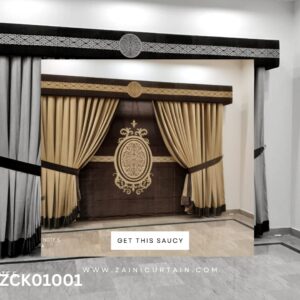 Decent Dark Theme Drawing Room Curtain and Blind set