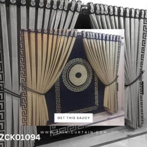 Black & Skin Theme with Center Round Stamp Curtains Blind