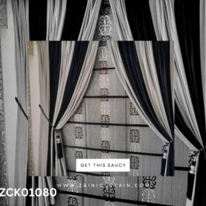 Beautiful Black And Off White Combination Curtain Blind