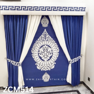 Blue & White Drawing Room Curtain