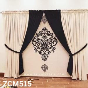 Cream & Black Drawing Room Curtain