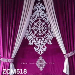 Purple & Off-White Drawing Room Curtain