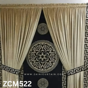 Skin & Black Drawing Room Curtain