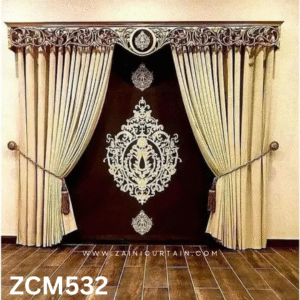 Cream & Maroon Drawing Room Curtain