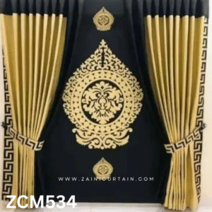 Golden & Black Drawing Room Curtain
