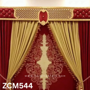 Light Golden & Maroon Living Room Curtain