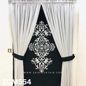 Silver & Black Living Room Curtain