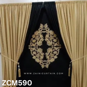 Skin & Black Bedroom Curtain