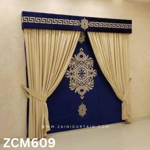 Blue & Cream Lounge Curtain