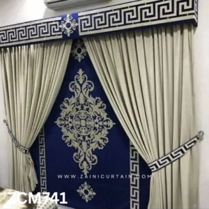 Blue & Off White Lounge Curtain