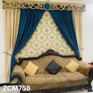 Blue & Cream Lounge Curtain