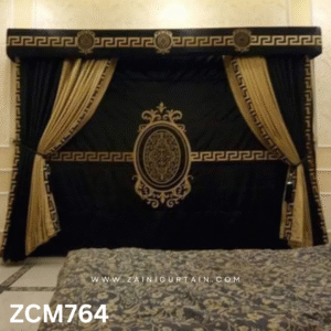 Black & Old Gold Lounge Curtain