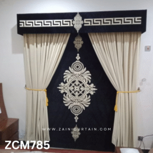 White & Black Theme Hall Curtain