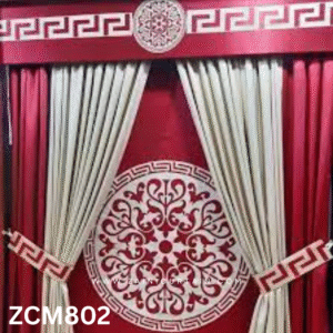 Maroon & Off White Master Bedroom Curtain
