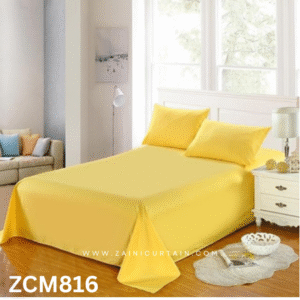 Yellow Color Bedsheet -zainicurtain.pk