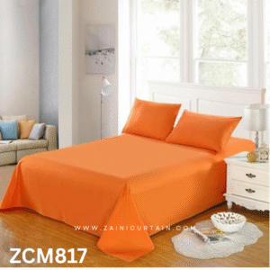 Orange Bedsheet Zaini Curtain-Karachi