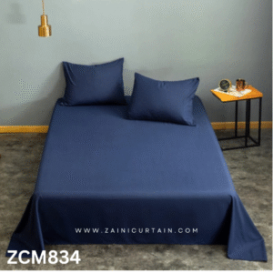 Hotel Quality Navy Blue Bedsheet - Zaini Curtain Pakistan