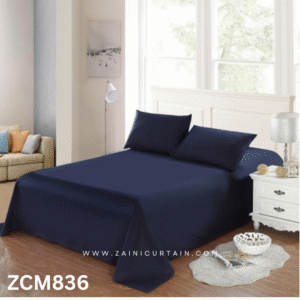 Zaini Curtain - Plain Dark Blue Bedsheet