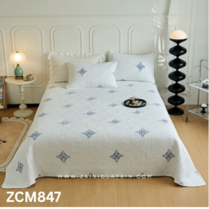 White Printed Hotel Bedsheet