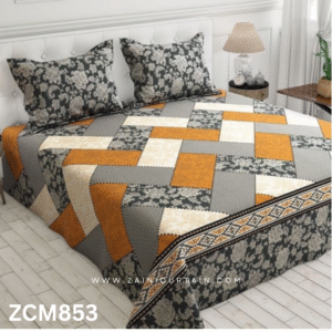 Greyish Color Printed Bedsheet