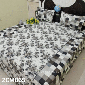Black Printed Bedsheet - Zaini Curtain
